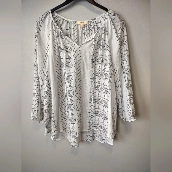 Como Blu Artsy Print Beachy Tunic Size Large Casual Summer Vacation - Picture 1 of 6